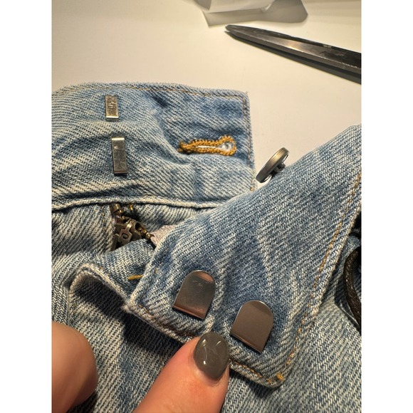 AGOLDE Los Angeles Becker Denim Skirt Raw Hem‎ Light Wash Women's Size 27 - Picture 6 of 8